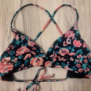 Floral Reversible Bikini Top Size Small